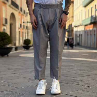 Pantalone japan morbido pinces grigio - FLAG STORE